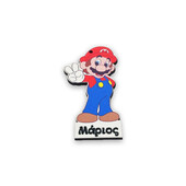 Χειροποίητo ξύλινo έγχρωμo μπρελόκ/μαγνήτης ''Super Mario/Princess με όνομα'' (HC1304)