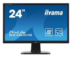 IIYAMA used οθόνη B2483HS LED, 24" 1920x1080, VGA/HDMI/DisplayPort, Grade B