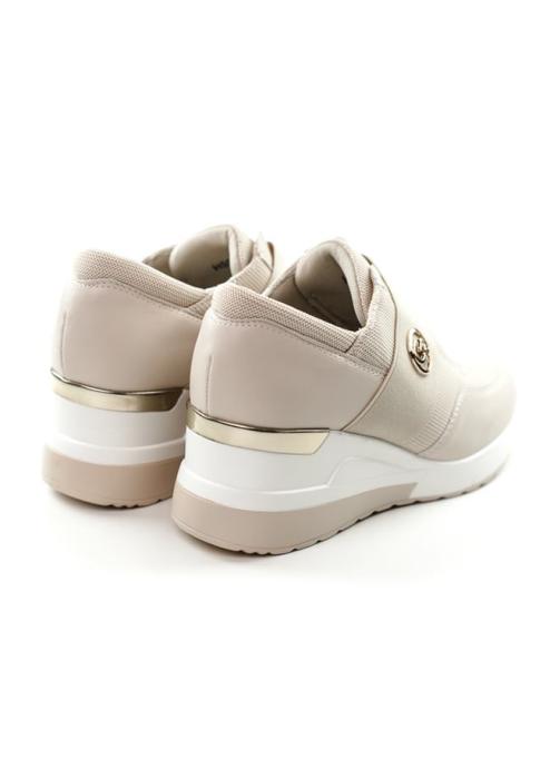Άσπρο sneakers με λάστιχο και πλατφόρμα H9001
