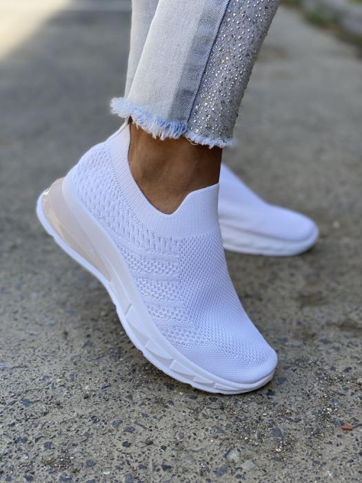 Sneaker κάλτσα με ιδιαίτερη σόλα άσπρο LY519