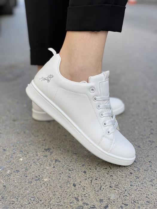 Ασπρο sneaker με γκρι λεπτομέρειες B292