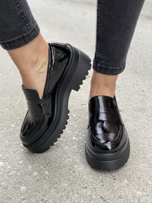 Loafer λουστρίνι δίσολο μαύρο RQ47