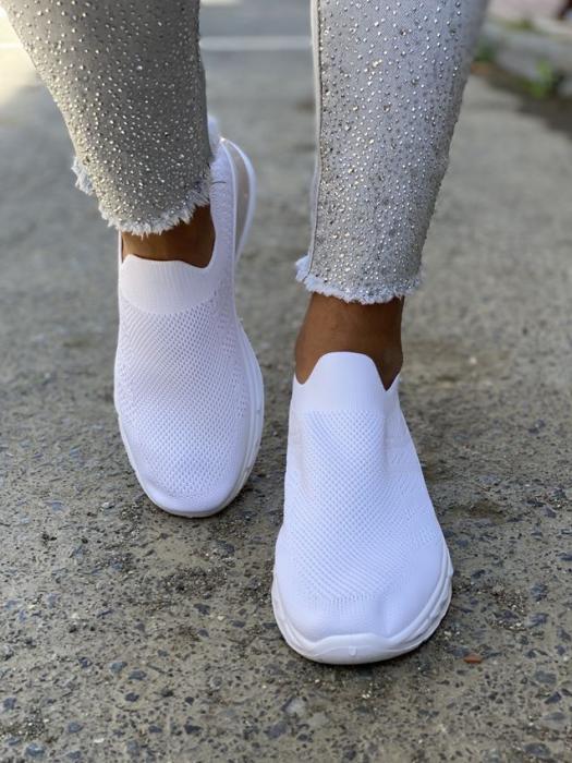 Sneaker κάλτσα με ιδιαίτερη σόλα άσπρο LY519