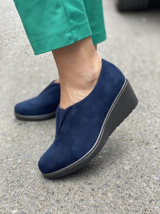 Μπλέ Oxfords καστόρ με λάστιχο CT483