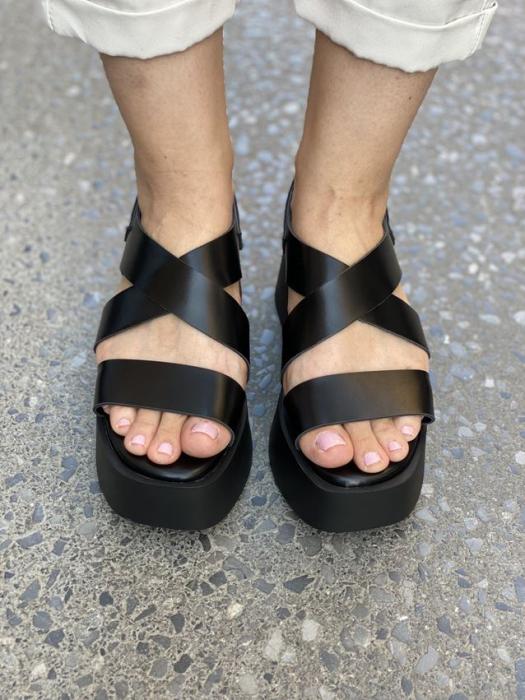 Flatform σανδάλια μαύρα A6265