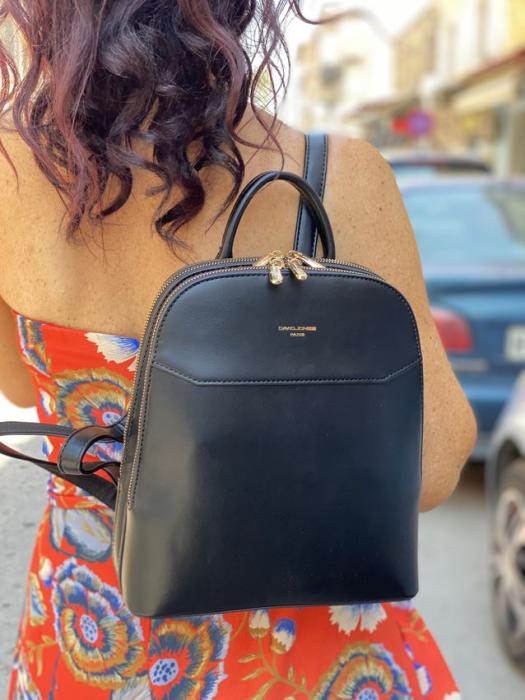 Σακίδιο πλάτης με χρυσές λεπτομέρειες μαύρο CM6939