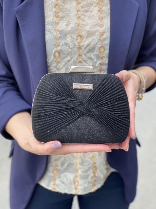 Τσαντάκι clutch αμπιγιέ με ιδιαίτερο σχέδιο μαύρο 21927