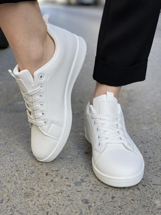 Ασπρο sneaker με γκρι λεπτομέρειες B292