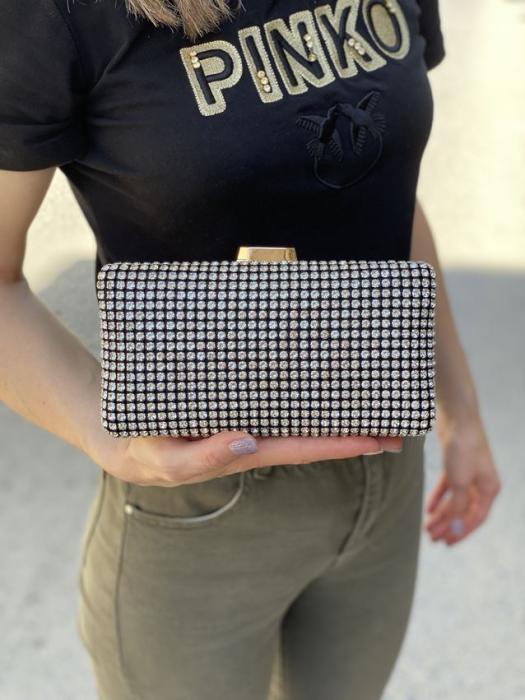 Τσαντάκι clutch αμπιγιέ δύο όψεων μαύρο CK6010