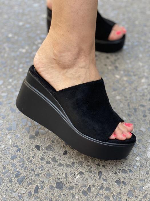 Πλατφόρμα suede μαύρη 5150