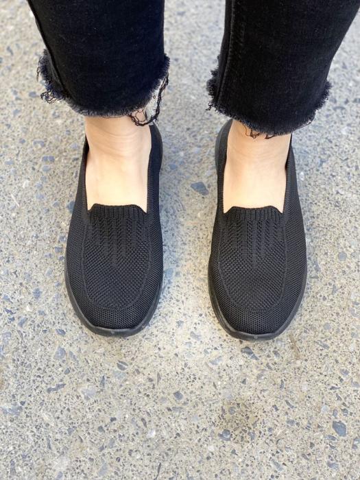 Μαύρο sneaker κάλτσα με άνοιγμα στο κουτεπιέ J05