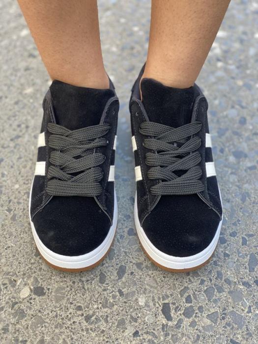 Sneaker suede μαύρο C732