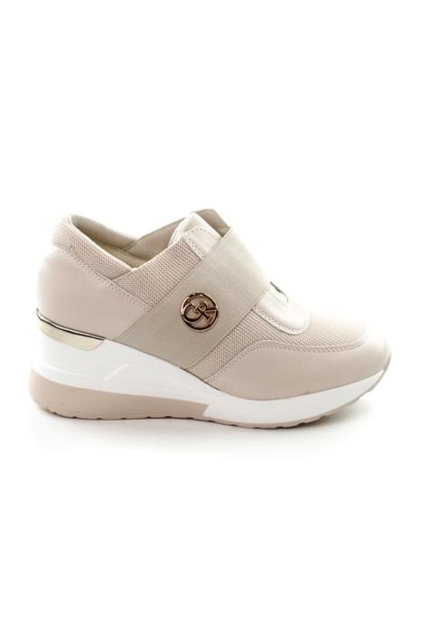 Άσπρο sneakers με λάστιχο και πλατφόρμα H9001