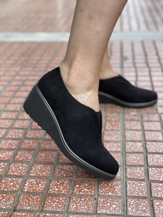 Μαύρο Oxfords καστόρ με λάστιχο CT483