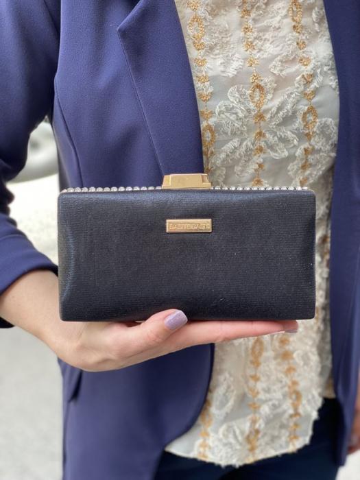 Τσαντάκι clutch αμπιγιέ δύο όψεων μαύρο CK6010