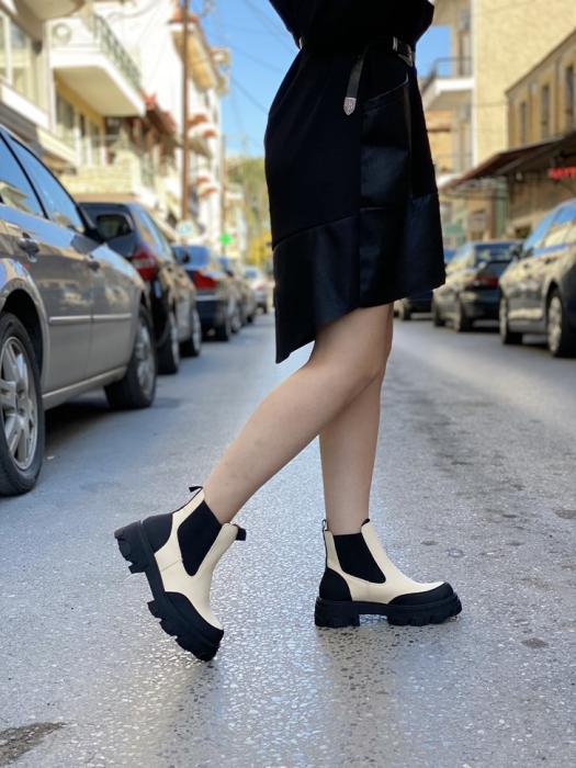 Αρβυλάκι μπέζ με τρακτερωτή σόλα και λάστιχο X7811