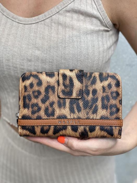 Πορτοφόλι animal print κάμελ 5553