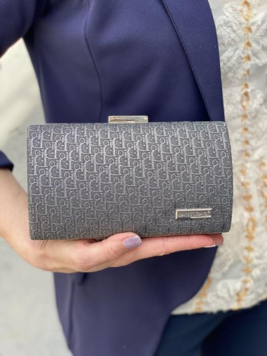 Τσαντάκι clutch αμπιγιέ με ιδιαίτερο μοτίβο μαύρο 21879