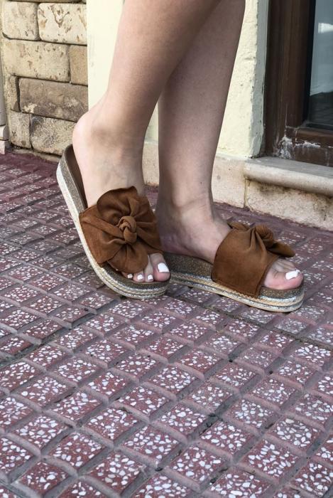 Καφέ flatform με διακοσμητικό φιόγκο 6665