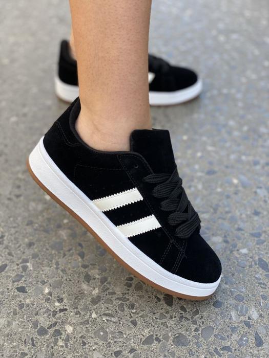 Sneaker suede μαύρο C732