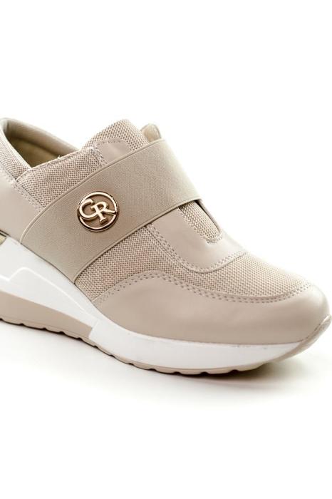 Άσπρο sneakers με λάστιχο και πλατφόρμα H9001