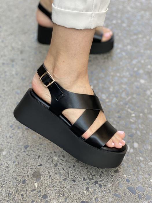 Flatform σανδάλια μαύρα A6265