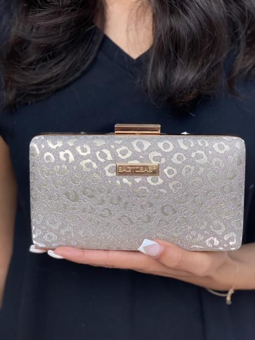 Τσαντάκι clutch αμπιγιέ με animal print λεπτομέρια χρυσό CK1056