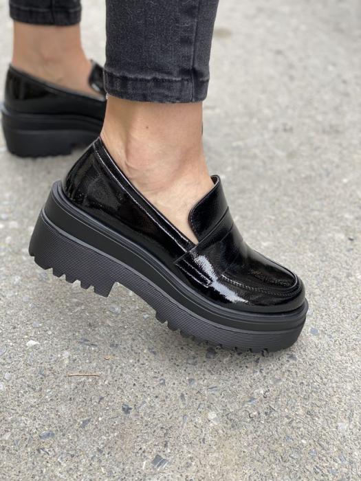 Loafer λουστρίνι δίσολο μαύρο RQ47