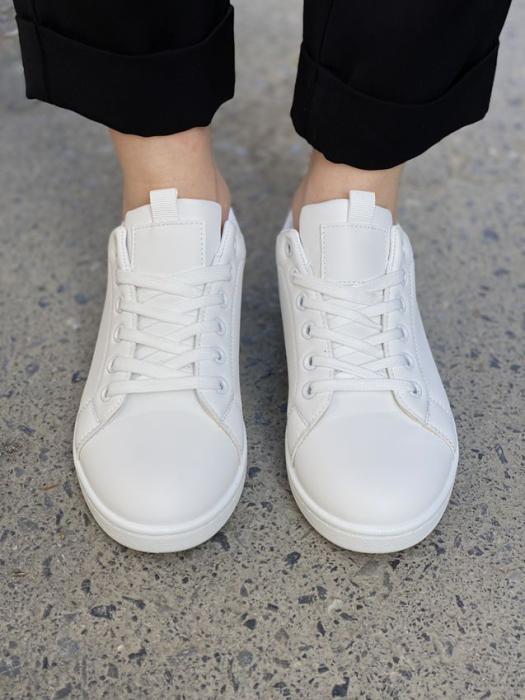 Ασπρο sneaker με γκρι λεπτομέρειες B292
