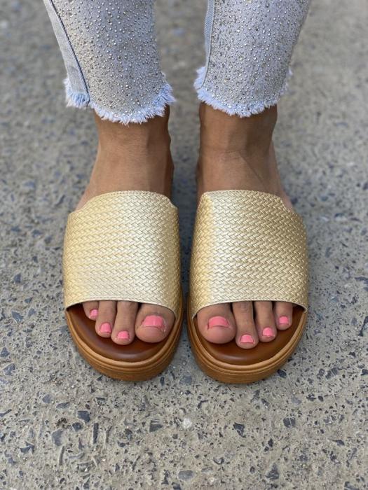 Σανδάλι flatform χρυσό 164