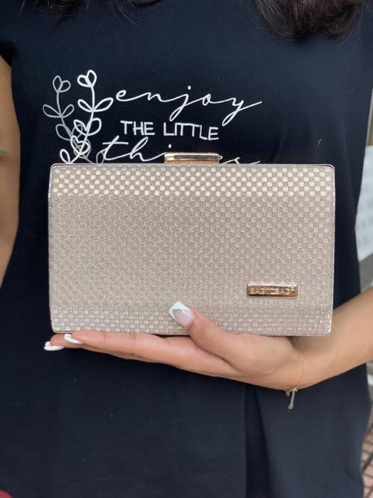 Τσαντάκι clutch αμπιγιέ χρυσό 21910