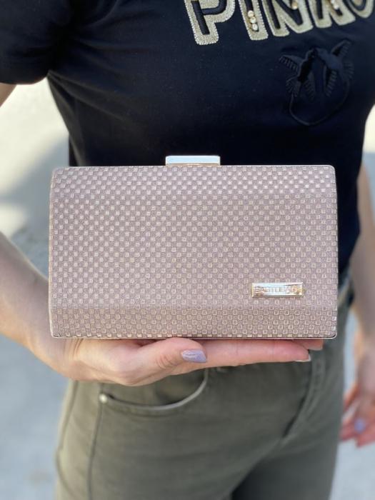 Τσαντάκι clutch αμπιγιέ ρόζ χρυσό 21910