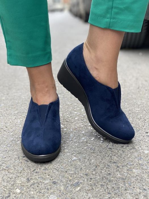 Μπλέ Oxfords καστόρ με λάστιχο CT483