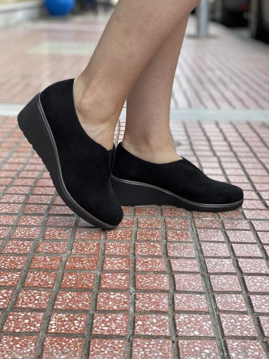 Μαύρο Oxfords καστόρ με λάστιχο CT483