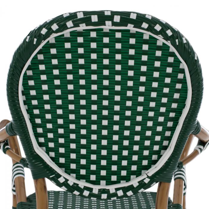 ΣΚΑΜΠΟ ΑΛΟΥΜΙΝΙΟΥ BAMBOO LOOK ΜΕ WICKER ΠΡΑΣΙΝΟ ΛΕΥΚΟ HM5794.01 56x60x126 εκ.