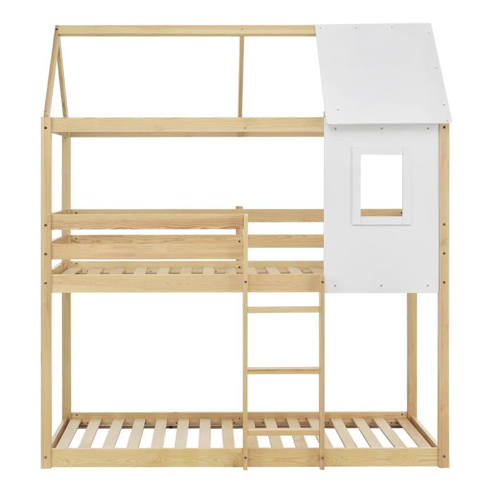 ΠΑΙΔΙΚΗ ΚΟΥΚΕΤΑ ΣΠΙΤΑΚΙ τ.MONTESSORI HOOD HM705.01 ΞΥΛΟ ΠΕΥΚΟΥ ΣΕ ΦΥΣΙΚΟ-ΣΤΡΩΜΑΤΑ 190x90εκ