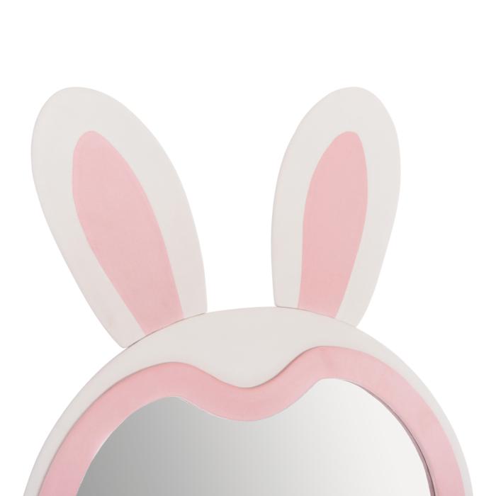 ΠΑΙΔΙΚΟΣ ΚΑΘΡΕΦΤΗΣ ΔΑΠΕΔΟΥ BUNNY HM4489.01 MDF ΡΟΖ & ΛΕΥΚΟ-ΜΑΥΡΟ STAND 80x162Υεκ.