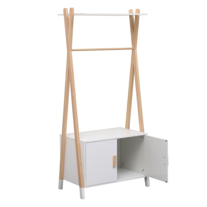 ΚΡΕΜΑΣΤΡΑ ΠΑΙΔΙΚH ΜΕ ΝΤΟΥΛΑΠΙ PASCHAL HM2495.03 ΜΕΛΑΜΙΝΗ-ΞΥΛΟ ΠΕΥΚΟΥ 76x44x170Υεκ