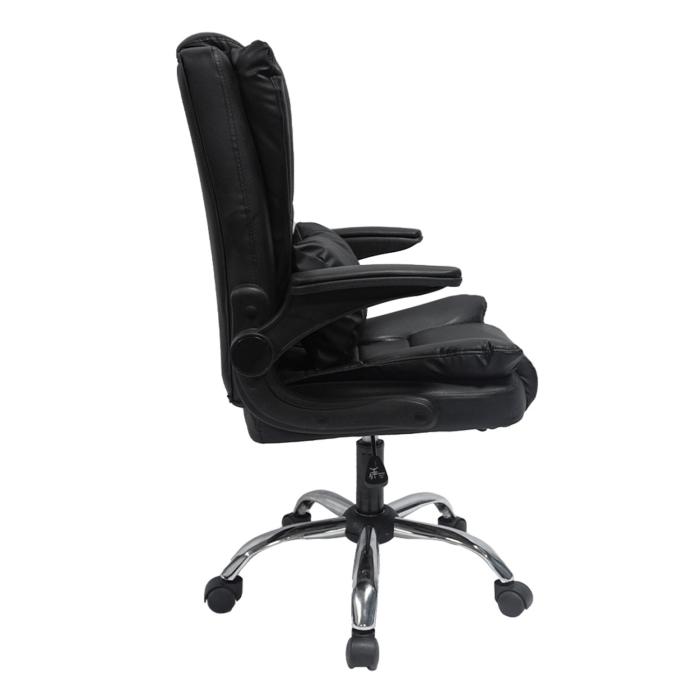 ΚΑΡΕΚΛΑ ΓΡΑΦΕΙΟΥ CANAN HM1201 ΜΑΥΡO PVC-ΜΑΥΡΟ NYLON-ΒΑΣΗ ΧΡΩΜΙΟΥ 69x48x98Υεκ.