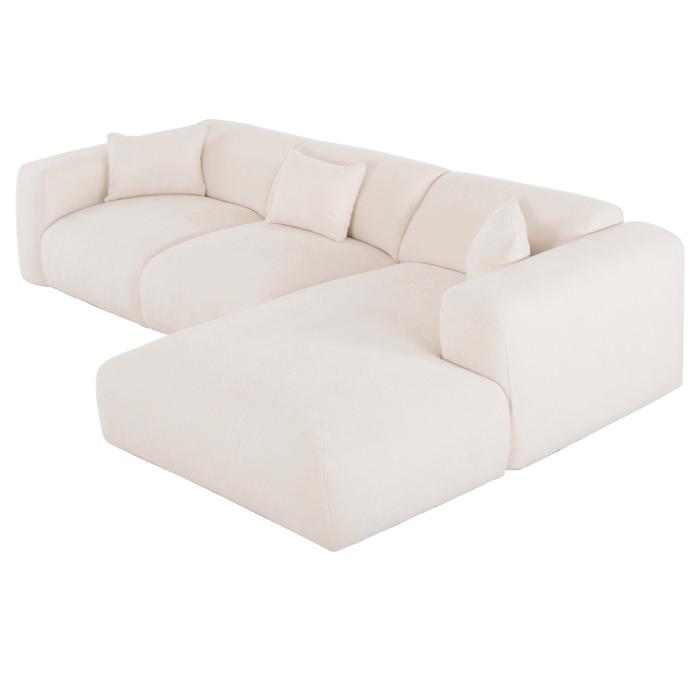 ΚΑΝΑΠΕΣ ΓΩΝΙΑ BRICKEN HM3275.02R ΛΕΥΚΟ ΥΦΑΣΜΑ 110-282x98-160x72Υεκ.