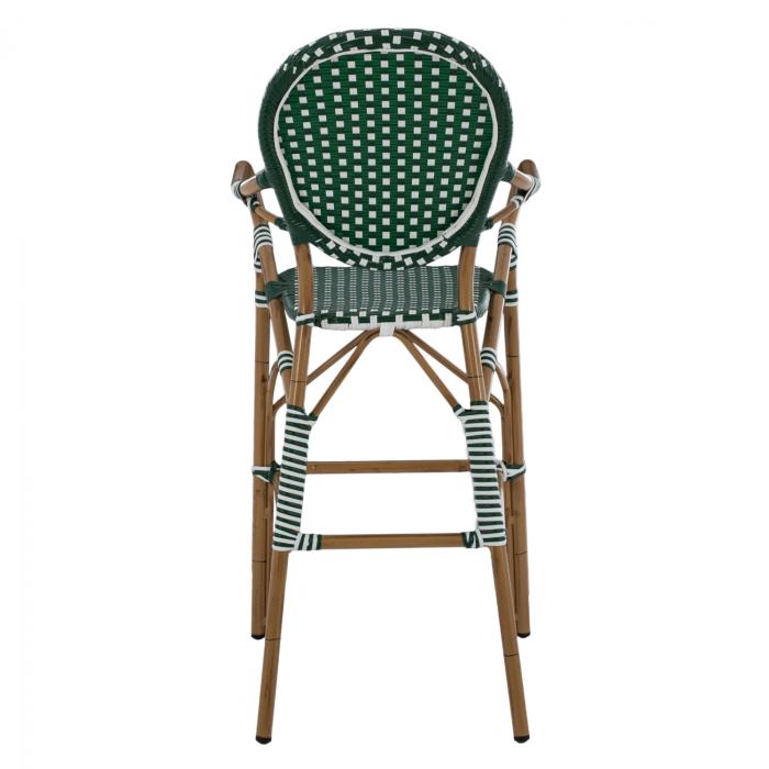 ΣΚΑΜΠΟ ΑΛΟΥΜΙΝΙΟΥ BAMBOO LOOK ΜΕ WICKER ΠΡΑΣΙΝΟ ΛΕΥΚΟ HM5794.01 56x60x126 εκ.