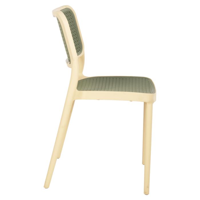 ΚΑΡΕΚΛΑ ΠΟΛΥΠΡΟΠΥΛΕΝΙΟΥ MEKO HM5934.04 ΜΠΕΖ ΜΕ OLIVE GREEN ΨΑΘΑ 41x49x102Υ εκ.