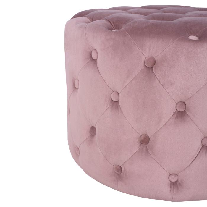 ΣΚΑΜΠΟ KASSIE  ΣΑΠΙΟ ΜΗΛΟ ΒΕΛΟΥΔΟ ΤΥΠΟΥ CHESTERFIELD HM8406.02 Φ60x43Υ εκ.