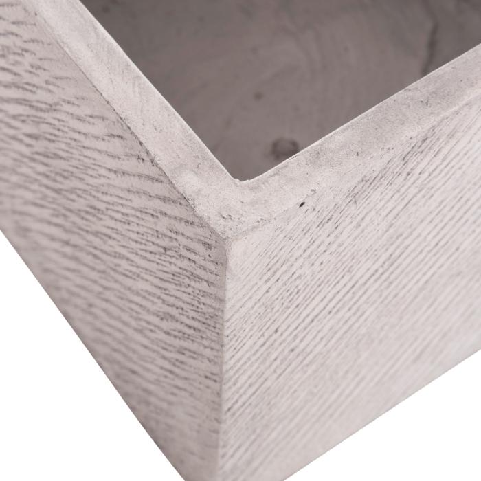 ΣΕΤ 4ΤΜΧ ΓΛΑΣΤΡΕΣ ΤΕΤΡΑΓΩΝΕΣ GARDENER HM4730 FIBERCLAY ΓΚΡΙ CEMENT 37x37x32Υεκ.