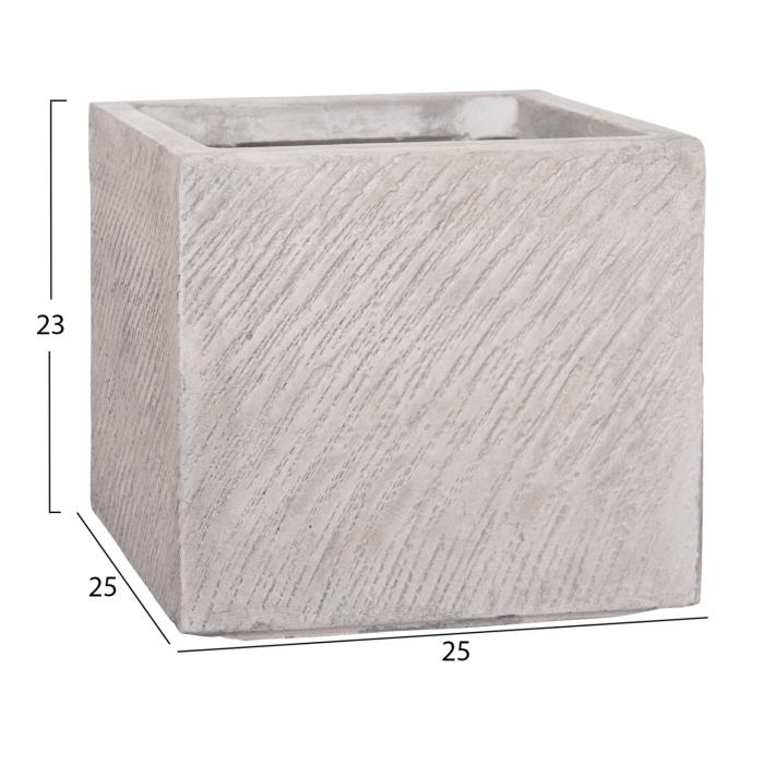 ΣΕΤ 4ΤΜΧ ΓΛΑΣΤΡΕΣ ΤΕΤΡΑΓΩΝΕΣ GARDENER HM4730 FIBERCLAY ΓΚΡΙ CEMENT 37x37x32Υεκ.