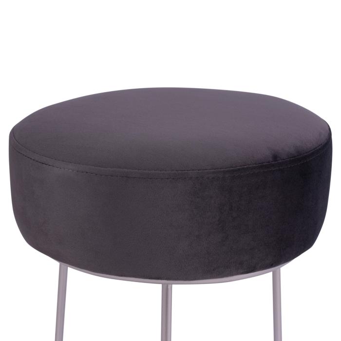 ΣΚΑΜΠΟ KARLO ΓΚΡΙ ΒΕΛΟΥΔΟ ΜΕ ΑΣΗΜΙ ΒΑΣΗ HM8411.01 Φ36x38Υ εκ.