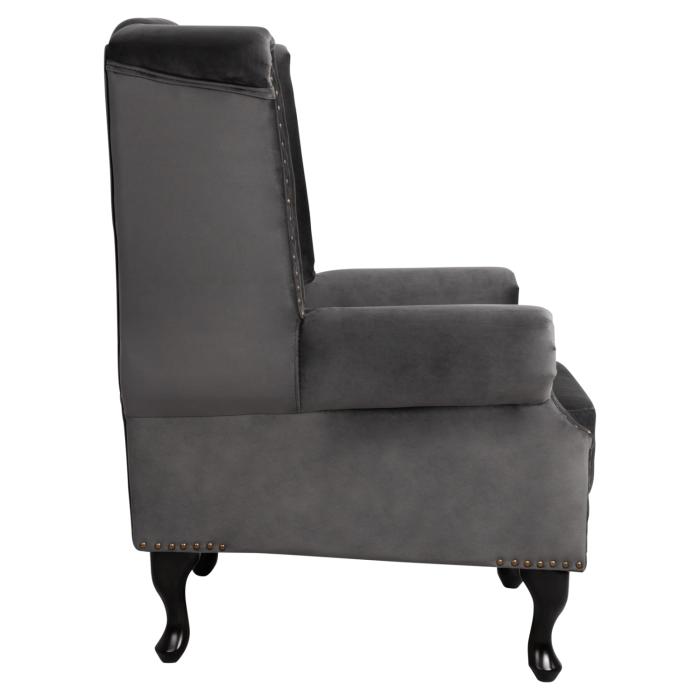 ΠΟΛΥΘΡΟΝΑ-ΜΠΕΡΖΕΡΑ ΓΚΡΙ ΒΕΛΟΥΔΟ T.CHESTERFIELD POLINA 83x75x107Yεκ.HM0053.10