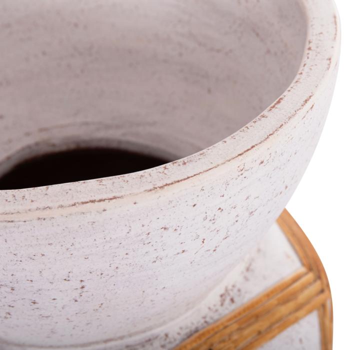 ΔΙΑΚΟΣΜΗΤΙΚΟ ΒΑΖΟ ΔΑΠΕΔΟΥ MAYNARD HM4672.02S FIBER CEMENT ΛΕΥΚΟ--RATTAN Φ27.5x50Υεκ