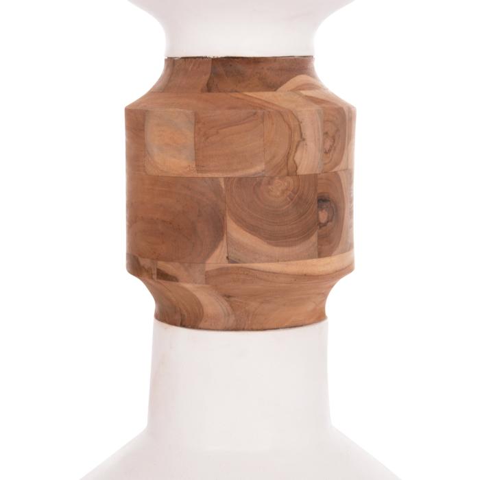 ΔΙΑΚΟΣΜΗΤΙΚΟ ΒΑΖΟ ΔΑΠΕΔΟΥ NEBULA HM4661.02 FIBER CEMENT ΛΕΥΚΟ--ΞΥΛΟ ΤΕΑΚ Φ60x115Υεκ.