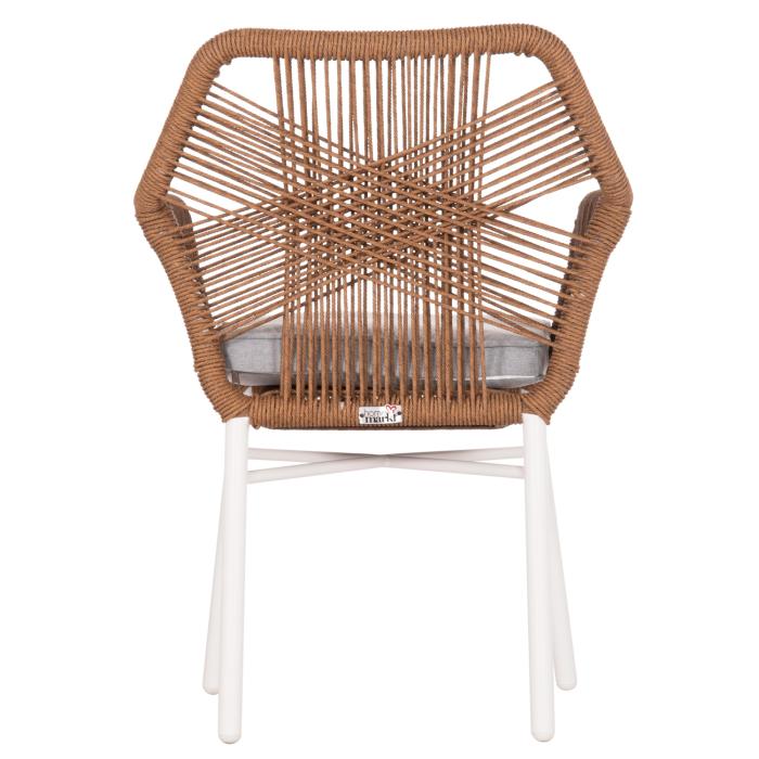ΠΟΛΥΘΡΟΝΑ TOPIN HM6048.11 ΑΛΟΥΜΙΝΙΟ ΛΕΥΚΟ-P.E. RATTAN ΜΠΕΖ 59x63x81Υεκ